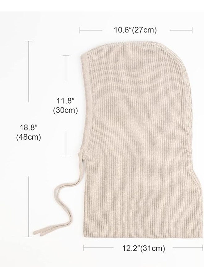 Ba Love Hooded Scarf Hat Knit Balaclava Women Beanie Skull Cap with Drawstring Warm Winter Hats for Women Men Outdoor Sports - Image 2